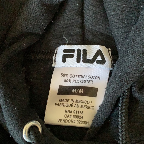 Mens Black Fila hoodie - Picture 2 of 3